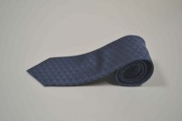 ネクタイ【ネイビー、薄ブルーの青海波（せいがいは）小紋柄ネクタイ】